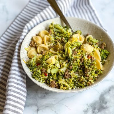 Pasta met broccoli en venkelworst