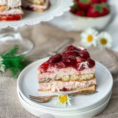 tiramonchou taart met aardbeien