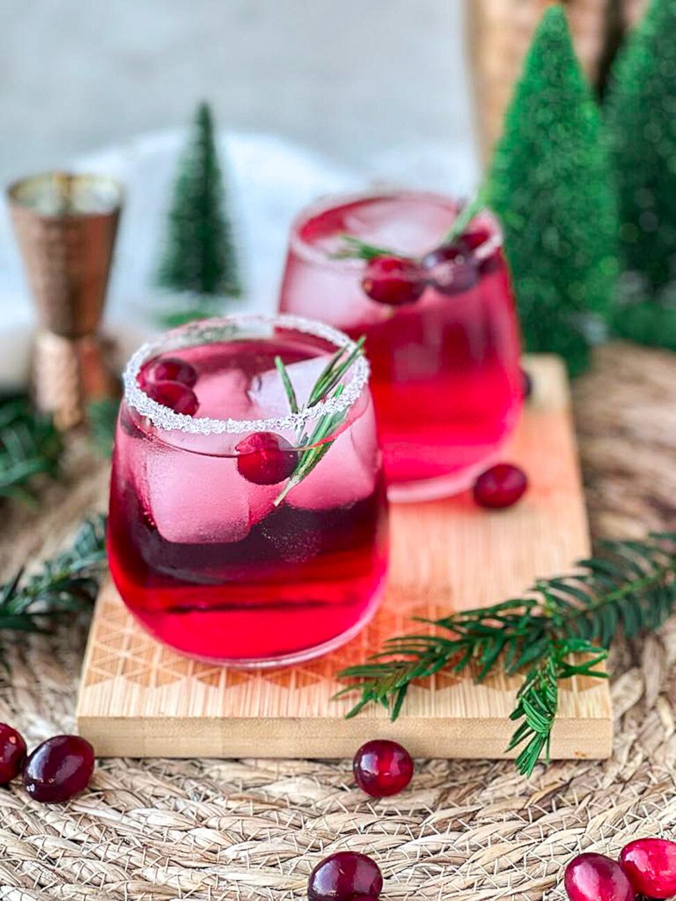 Cranberry gin tonic cocktail