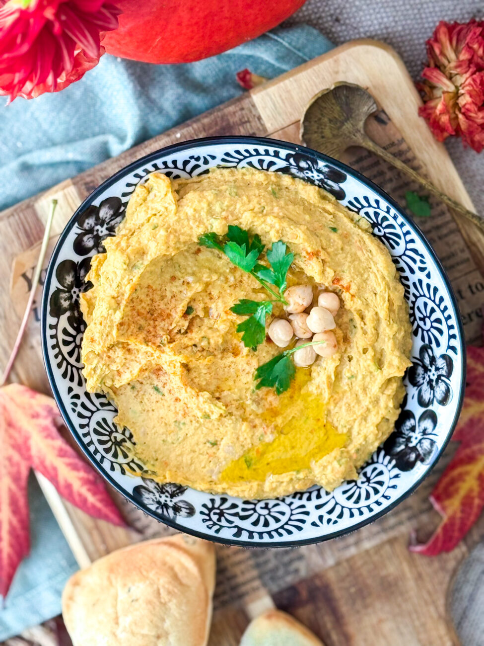 Romige pompoen hummus